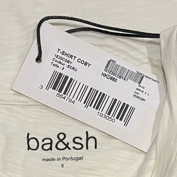 NEW Ba&sh Coby printed T shirt size 3 Ivory - Picture 4 of 8